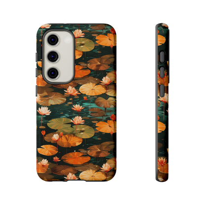 Orange Lotus Whisper: Autumn on the Water - Tough Phone Case