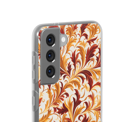 Swirling Autumn: Vortexes of Fall Foliage in Gold and Bronze - Flexible Phone Case