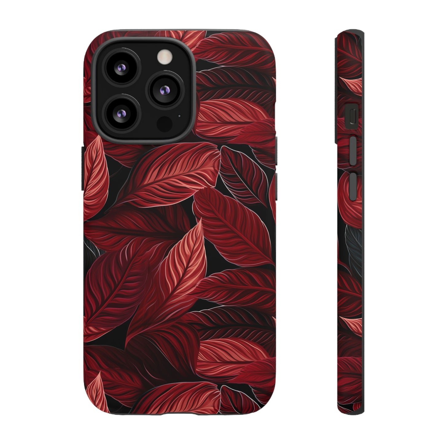 Scarlet Whispers: Lush Autumn Colours in Botanical Bliss - Tough Phone Case