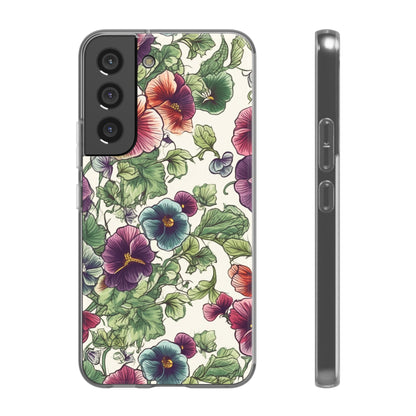 Watercolour Pansy Phone Case - Delicate Floral Elegance - Spring Collection - Flexi Cases Phone Case Pattern Symphony   