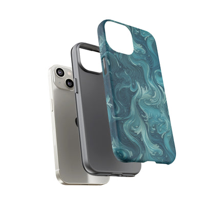 Azure Depths: Layered Blue Topographic Design Tough Phone Case