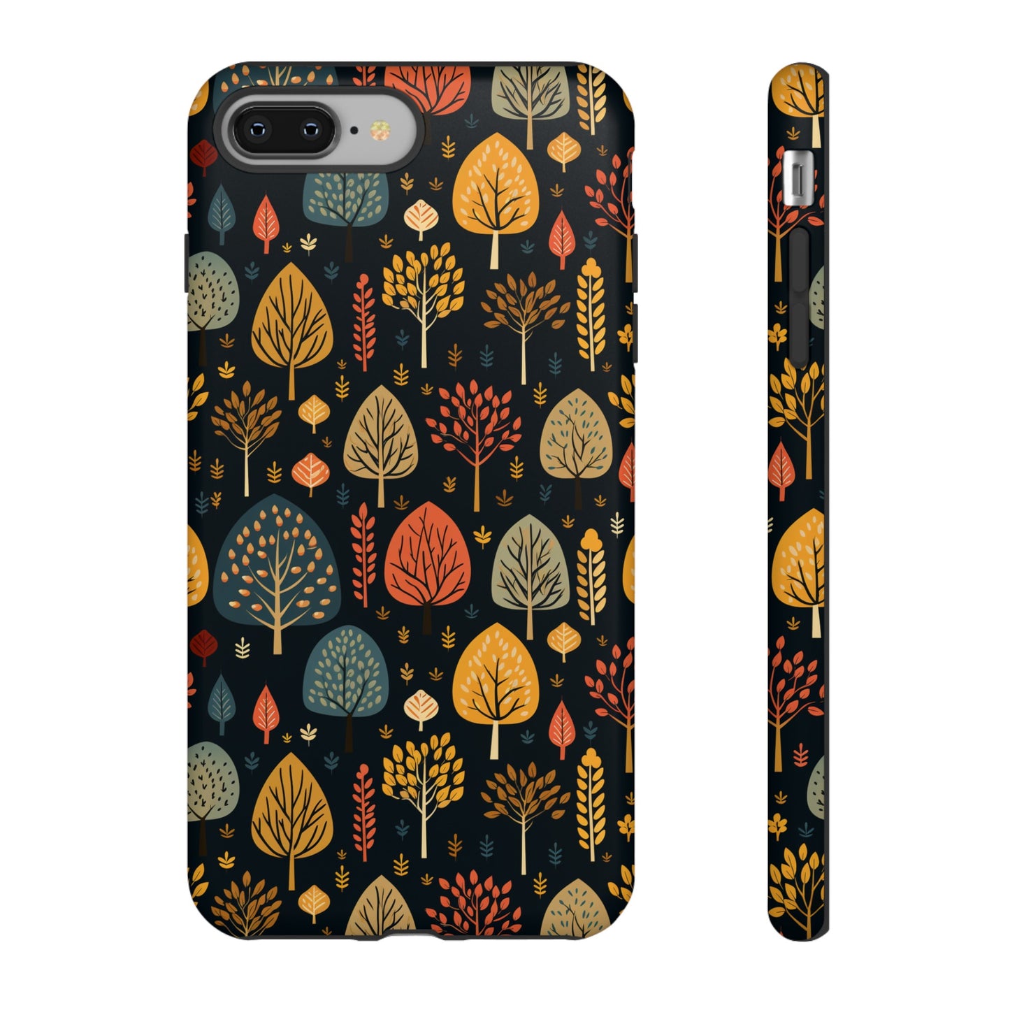 Mid-Century Mosaic: Dappled Leaves and Folk Imagery - Tough Phone Case