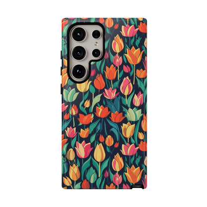 Tulip Medley Tough Phone Case - Vibrant Spring Floral Design