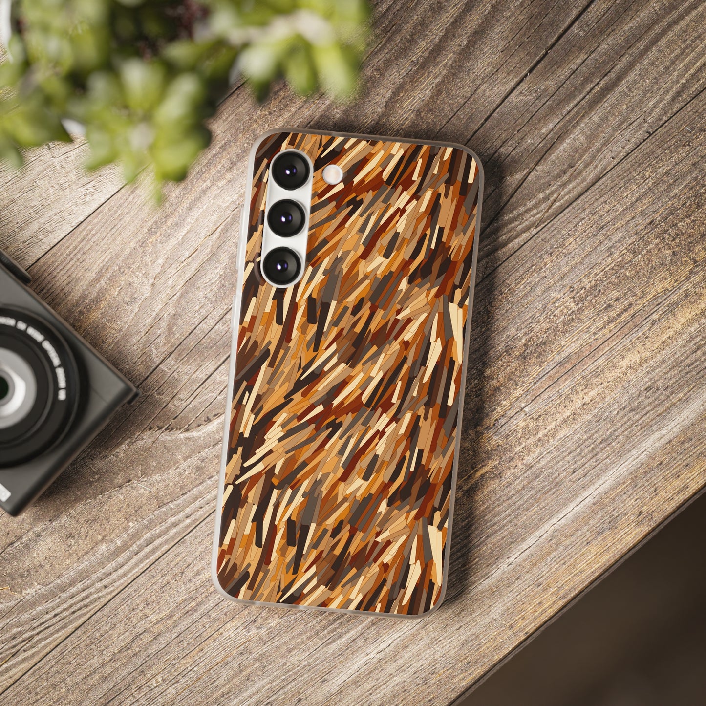 Fragmented Forest: Autumn's Abstract Palette Flexible Phone Case