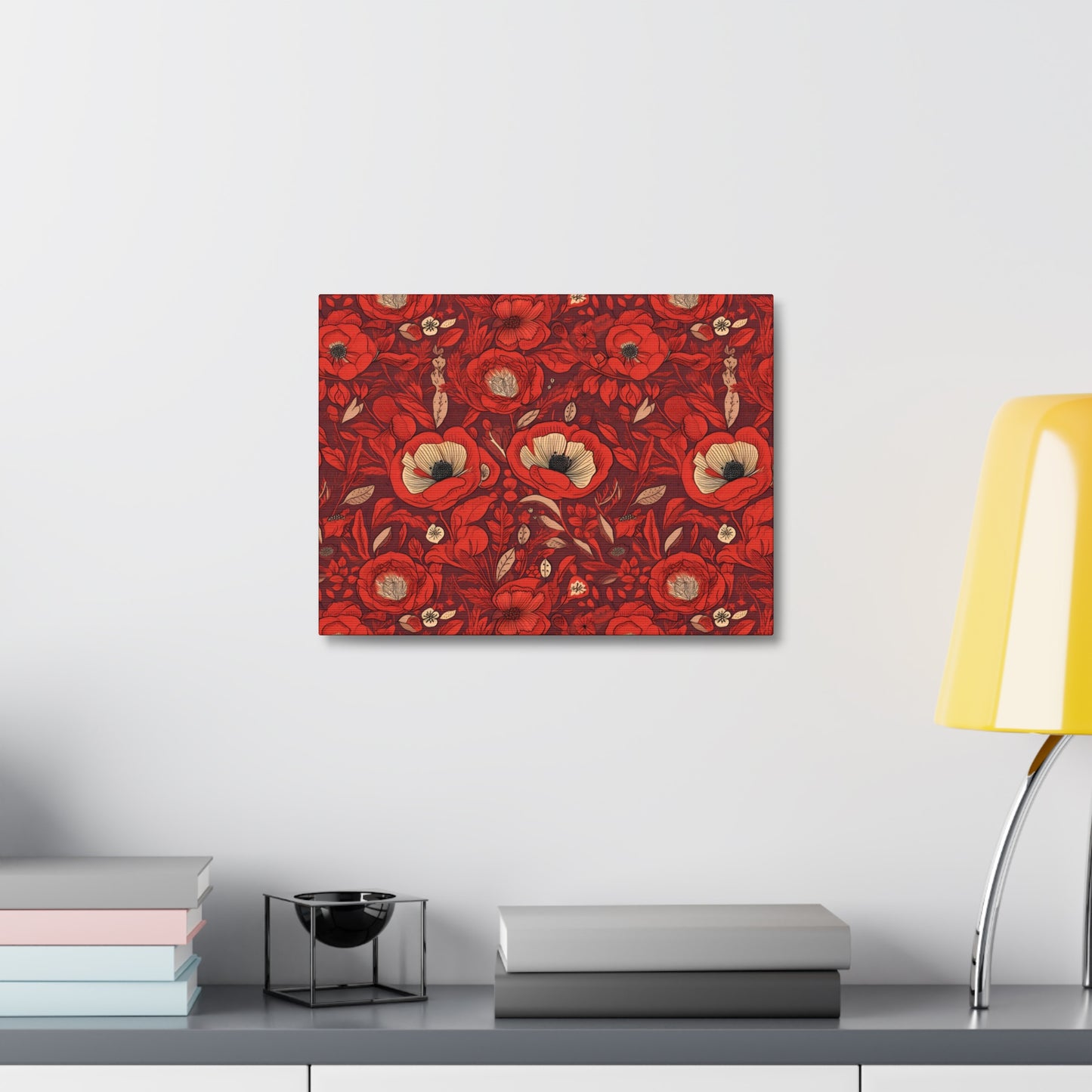 Radiant Spring Blossoms - Vibrant Red Floral Design - Wall Art Canvas