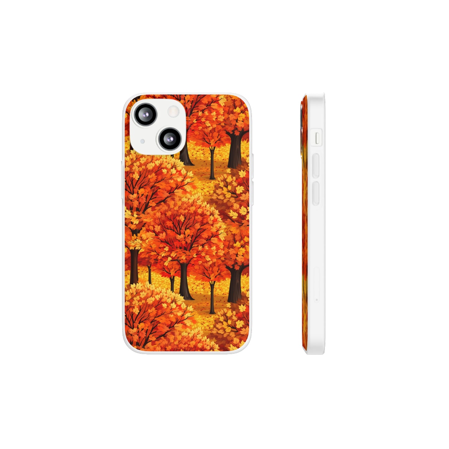 Impasto-Style Woodlands: High-Contrast Autumn Foliage - Flexible Phone Case