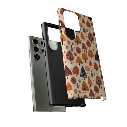 Terracotta Tree Tapestry: A Playful Autumn Mosaic - Tough Phone Case