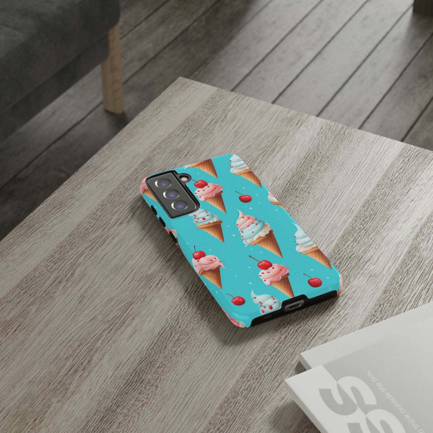 Sundae Funday - Ice Cream Cone Pattern Phone Case - iPhone & Samsung Compatible Phone Case Pattern Symphony Samsung Galaxy S21 FE Glossy 