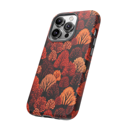 Crimson Forest: Autumn Trees in Vibrant Detail - Tough Phone Case