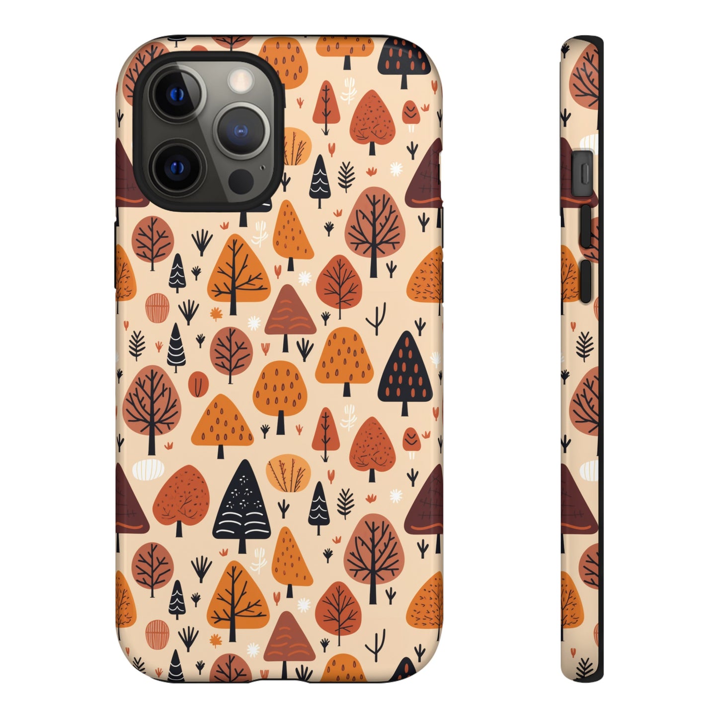 Terracotta Tree Tapestry: A Playful Autumn Mosaic - Tough Phone Case