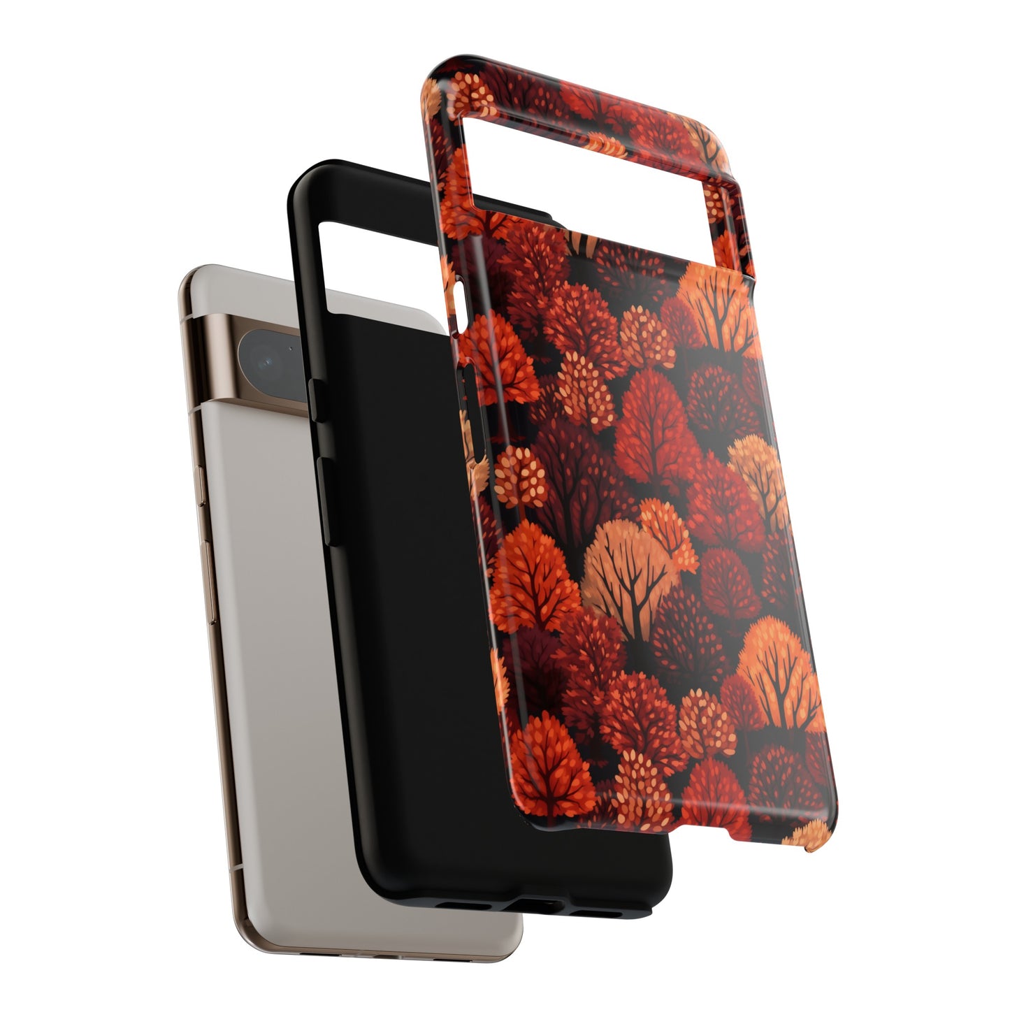 Crimson Forest: Autumn Trees in Vibrant Detail - Tough Phone Case