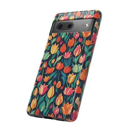 Tulip Medley Tough Phone Case - Vibrant Spring Floral Design