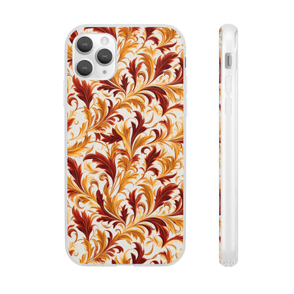 Swirling Autumn: Vortexes of Fall Foliage in Gold and Bronze - Flexible Phone Case