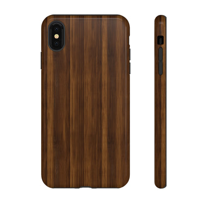 Luxurious Faux Dark Walnut Essence Phone Case - Rich and Refined Natural Wood Design - Tough Cases