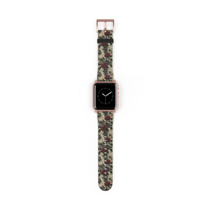 Poetic Blooms: Crimson Lore - Apple Watch Strap