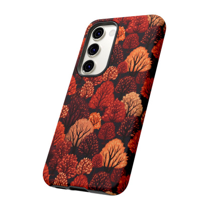 Crimson Forest: Autumn Trees in Vibrant Detail - Tough Phone Case