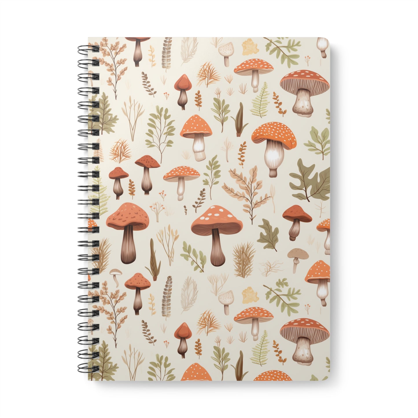 Mushroom Haven - Autumnal Tones Botanical Illustration Notebook (A5)