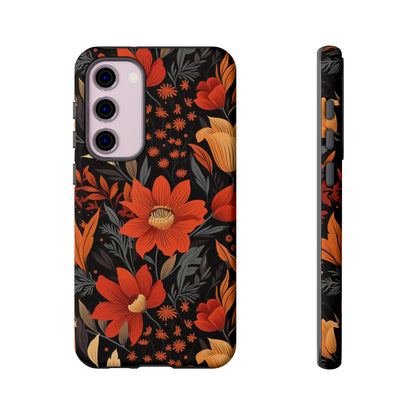 Autumn Blossom Noir: A Dark Floral Canvas Tough Case