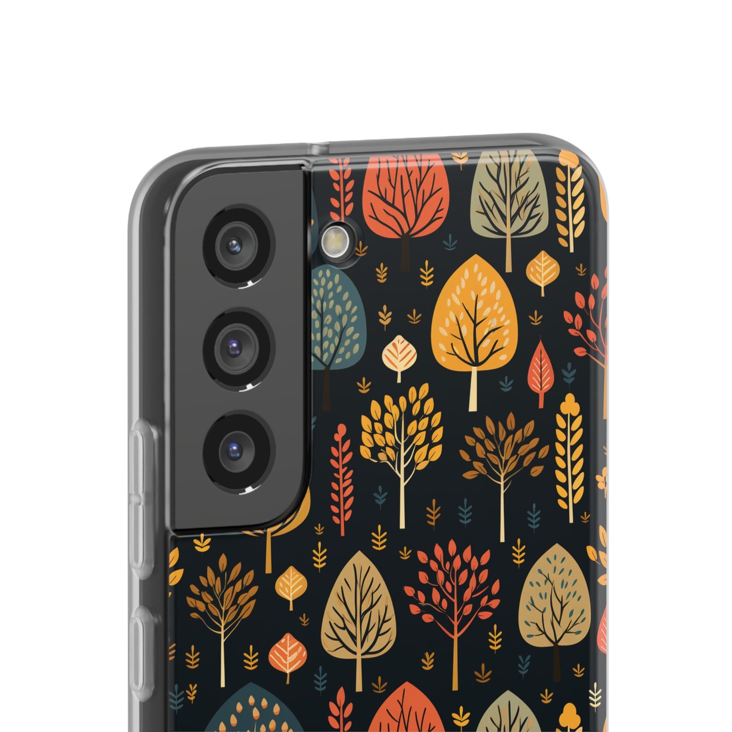 Mid-Century Mosaic: Dappled Leaves and Folk Imagery - Flexible Phone Case