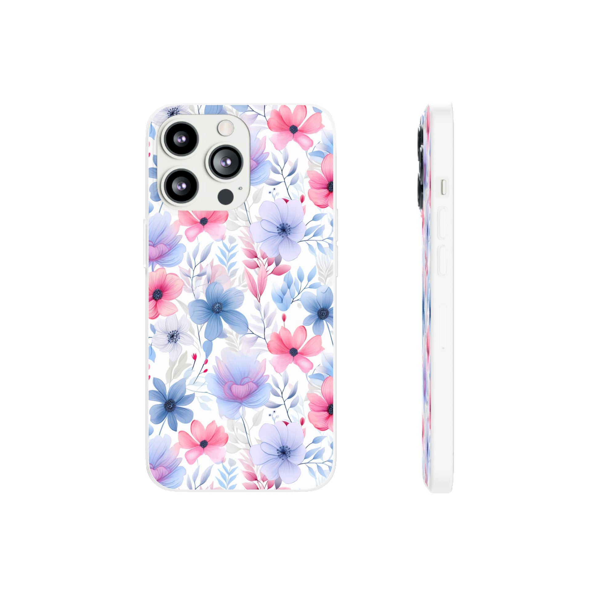 Floral Whispers - Soft Hues of Violets, Pinks, and Blues - Flexi Phone Case Phone Case Pattern Symphony   