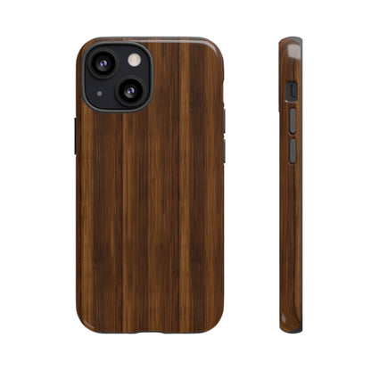 Luxurious Faux Dark Walnut Essence Phone Case - Rich and Refined Natural Wood Design - Tough Cases