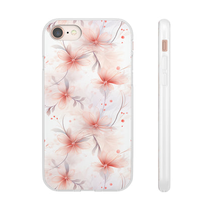 Whispering Petals: Subtle Grey & Pastel Red Gradient Phone Case