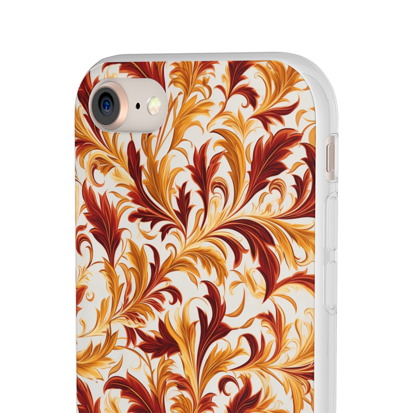 Swirling Autumn: Vortexes of Fall Foliage in Gold and Bronze - Flexible Phone Case