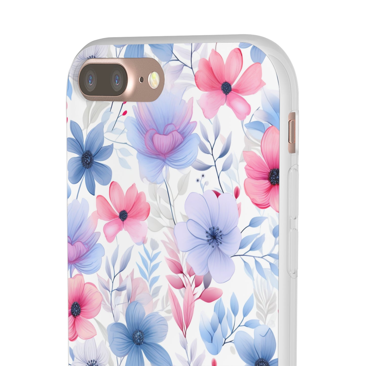 Floral Whispers - Soft Hues of Violets, Pinks, and Blues - Flexi Phone Case Phone Case Pattern Symphony   