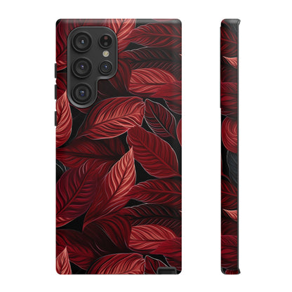 Scarlet Whispers: Lush Autumn Colours in Botanical Bliss - Tough Phone Case