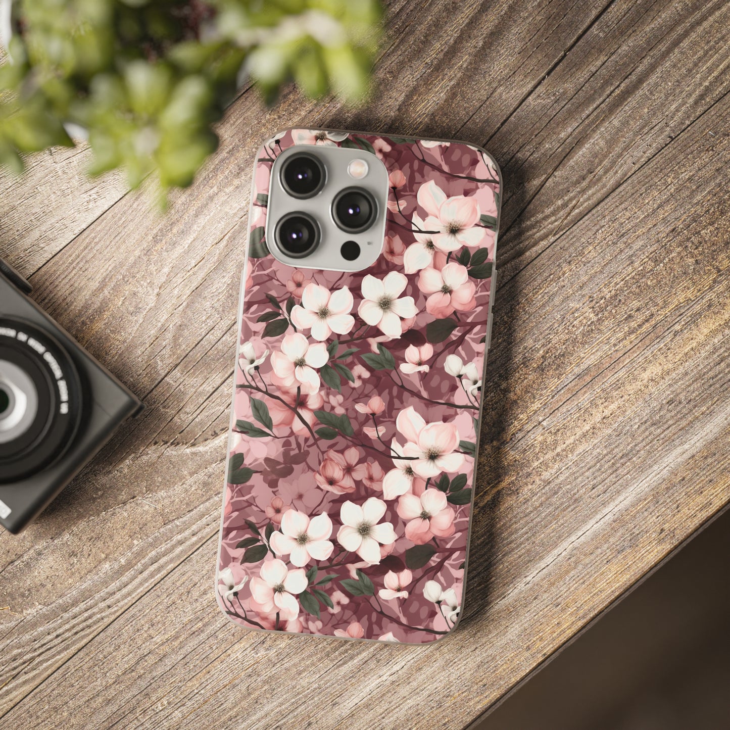 Sparse Dogwood Blossom Phone Case - Elegant Floral Design for Your Smartphone - Flexi Cases Phone Case Pattern Symphony iPhone 14 Pro Max with gift packaging  