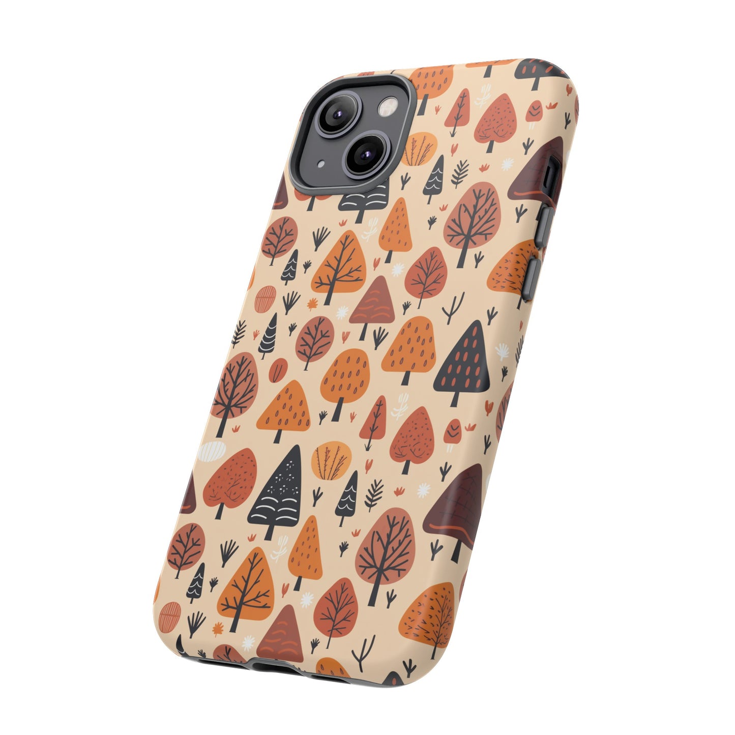 Terracotta Tree Tapestry: A Playful Autumn Mosaic - Tough Phone Case