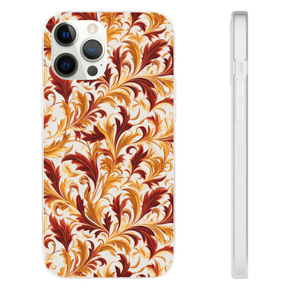 Swirling Autumn: Vortexes of Fall Foliage in Gold and Bronze - Flexible Phone Case