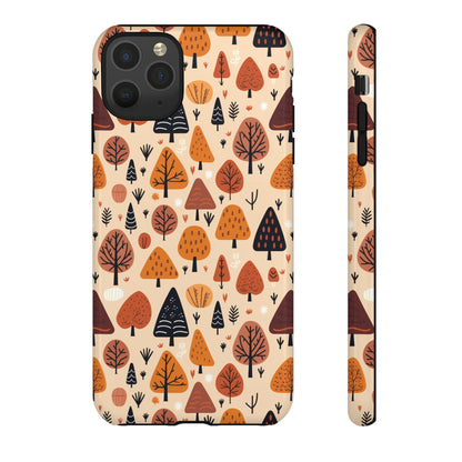 Terracotta Tree Tapestry: A Playful Autumn Mosaic - Tough Phone Case