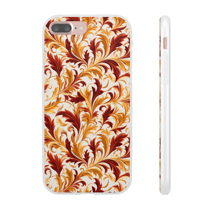 Swirling Autumn: Vortexes of Fall Foliage in Gold and Bronze - Flexible Phone Case