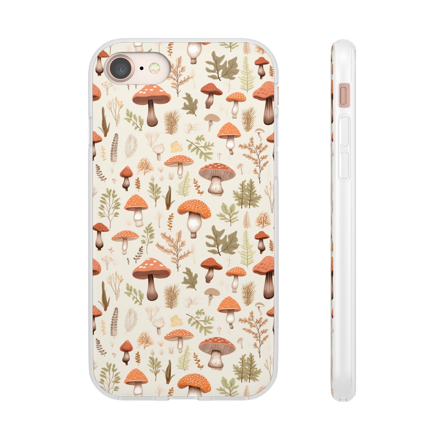 Mushroom Haven - Autumnal Tones Botanical illustration - Flexible Phone Case