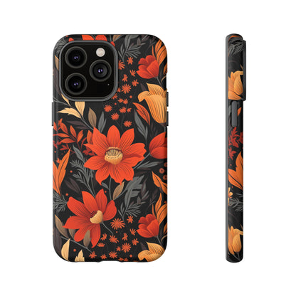 Autumn Blossom Noir: A Dark Floral Canvas Tough Case