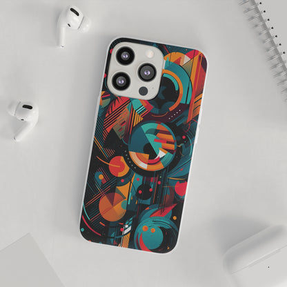 Vibrant Geometric Fusion Phone Case - Bold Squares & Circles Design - Flexi Cases Phone Case Pattern Symphony iPhone 13 Pro with gift packaging  