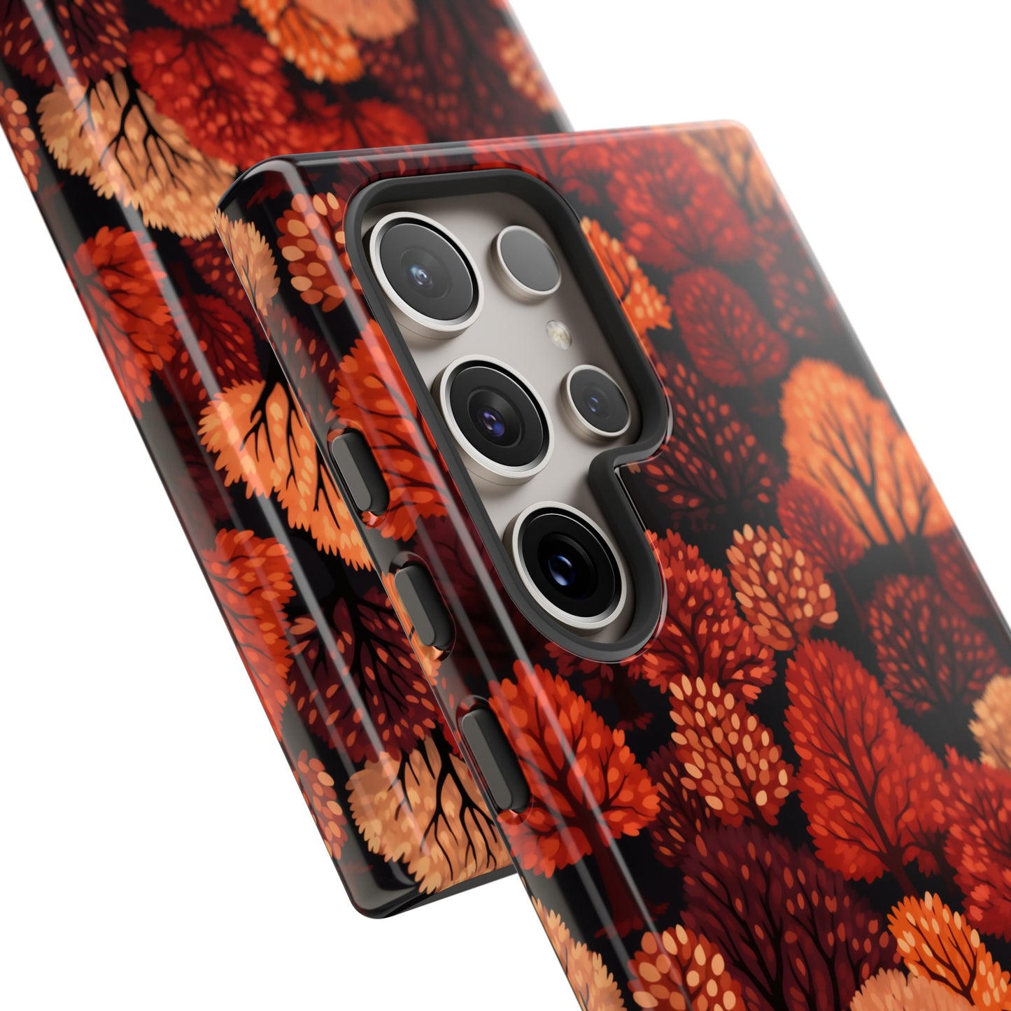 Crimson Forest: Autumn Trees in Vibrant Detail - Tough Phone Case