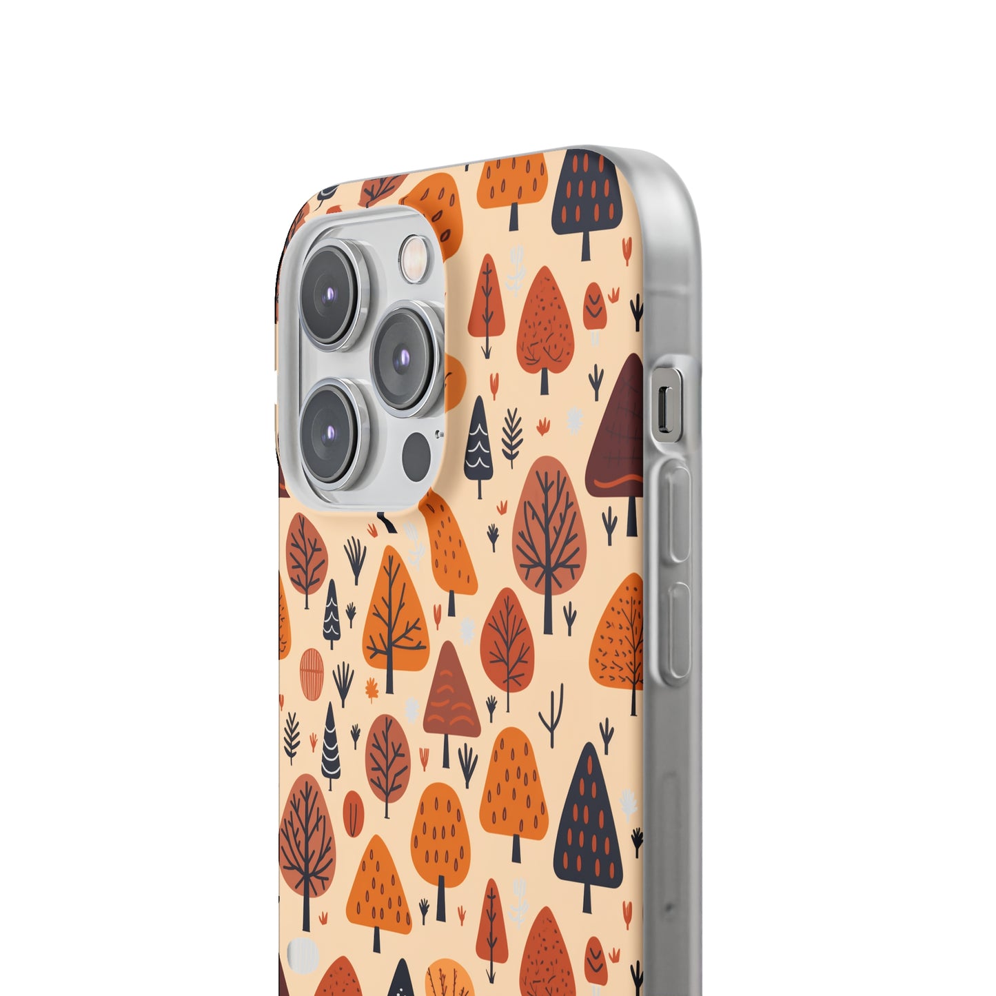 Terracotta Tree Tapestry: A Playful Autumn Mosaic - Flexible Phone Case