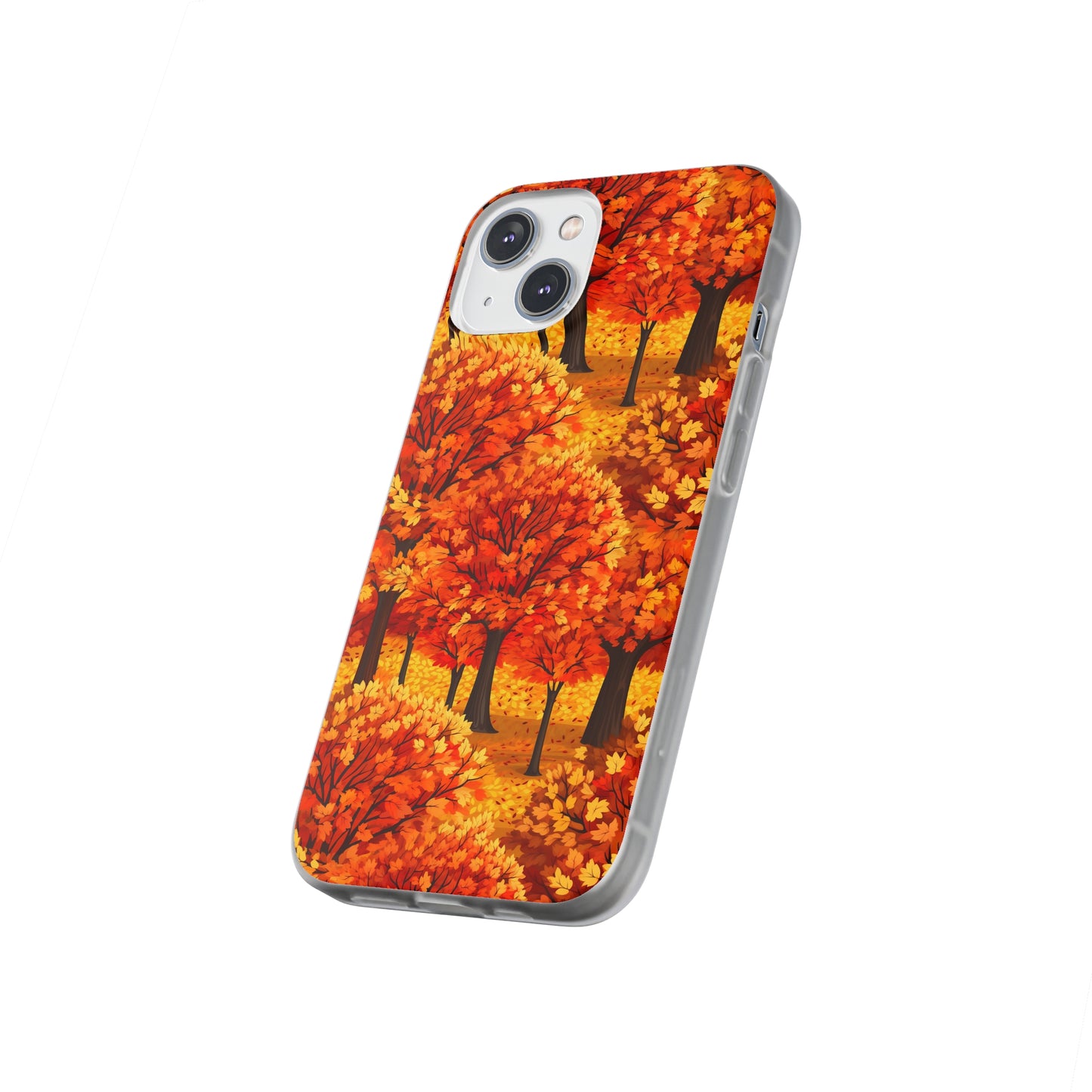 Impasto-Style Woodlands: High-Contrast Autumn Foliage - Flexible Phone Case