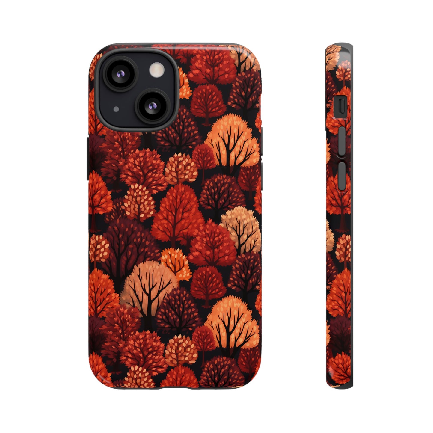 Crimson Forest: Autumn Trees in Vibrant Detail - Tough Phone Case