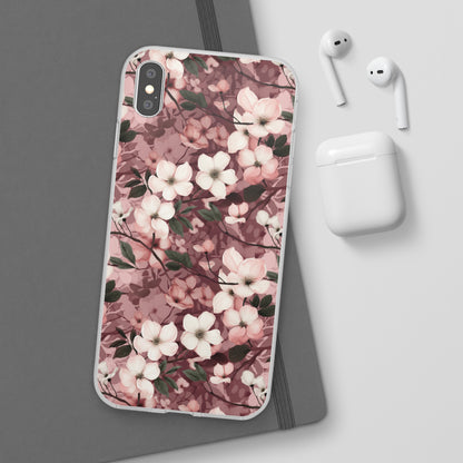 Sparse Dogwood Blossom Phone Case - Elegant Floral Design for Your Smartphone - Flexi Cases Phone Case Pattern Symphony iPhone XS MAX with gift packaging  