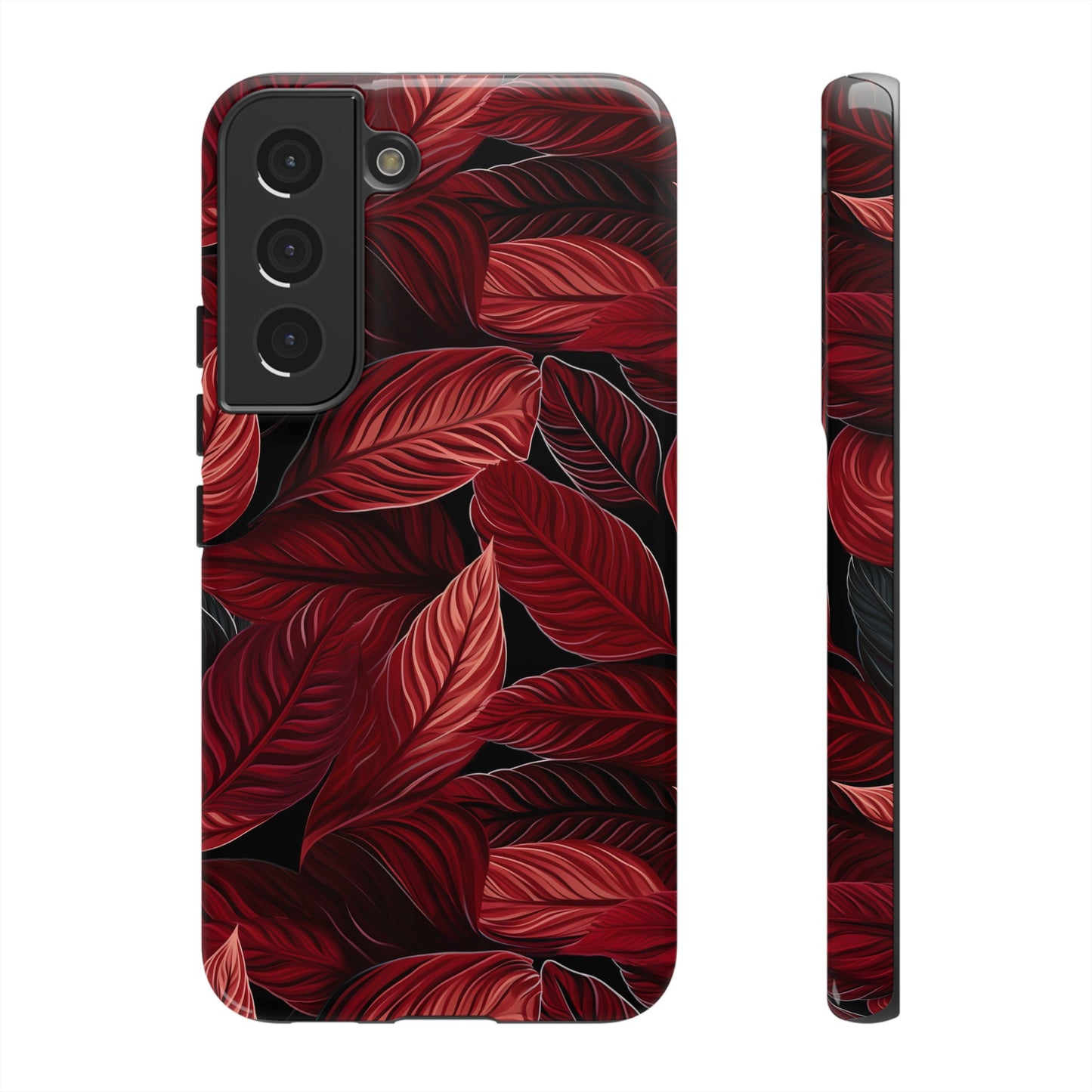 Scarlet Whispers: Lush Autumn Colours in Botanical Bliss - Tough Phone Case