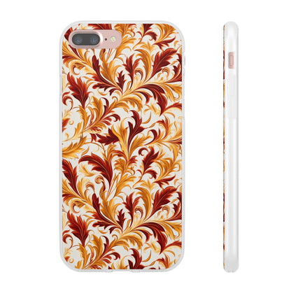 Swirling Autumn: Vortexes of Fall Foliage in Gold and Bronze - Flexible Phone Case