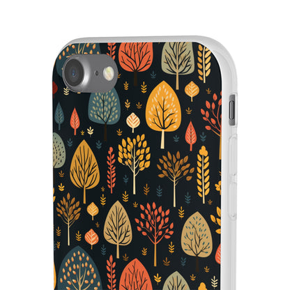 Mid-Century Mosaic: Dappled Leaves and Folk Imagery - Flexible Phone Case