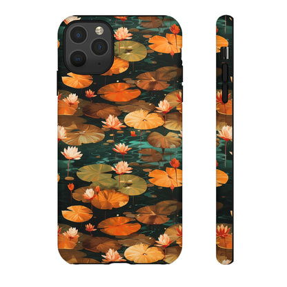 Orange Lotus Whisper: Autumn on the Water - Tough Phone Case