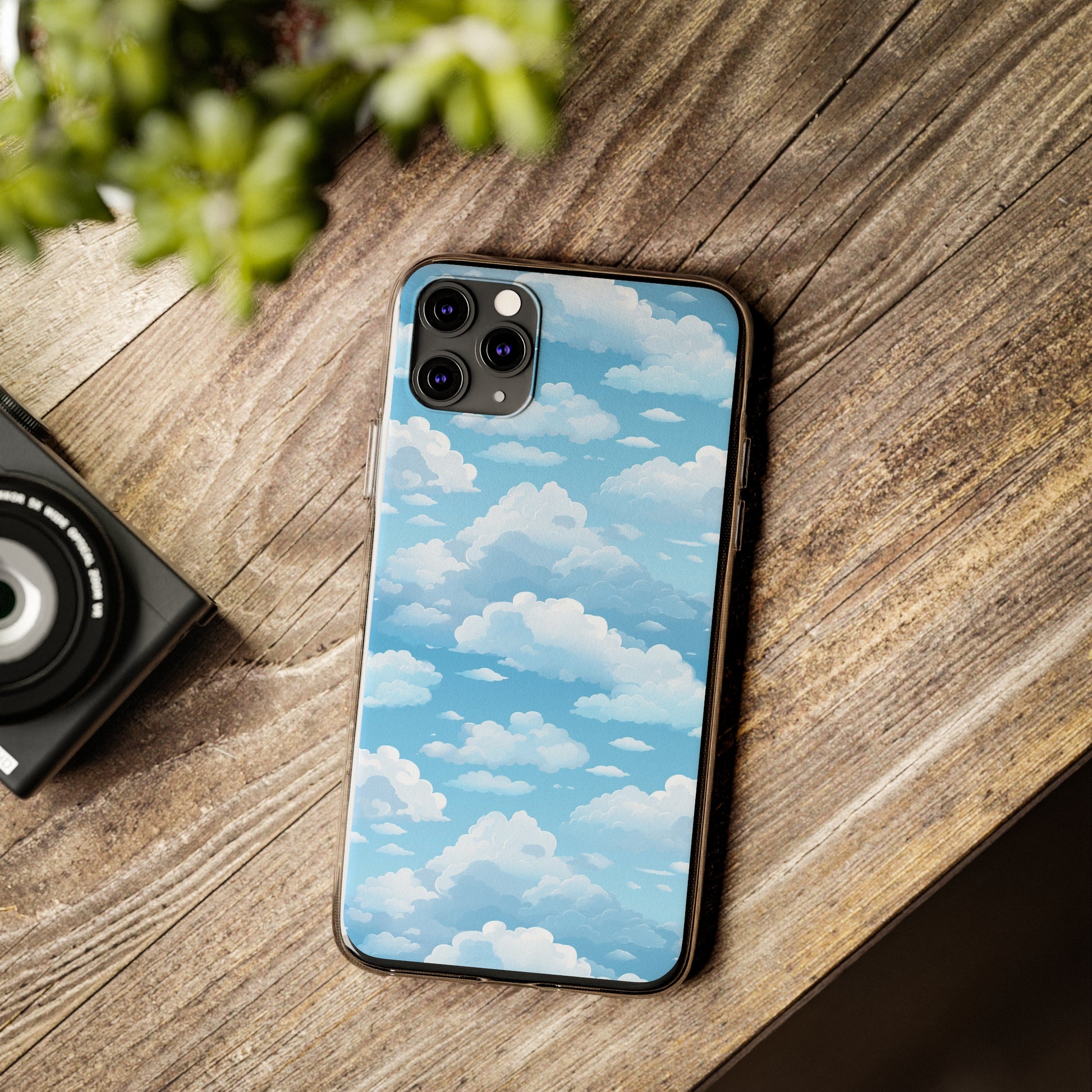 Boundless Azure Horizon - Calm Sky Design Soft Phone Case for IPhone, Samsung, and Google Pixel Phone Case Pattern Symphony   