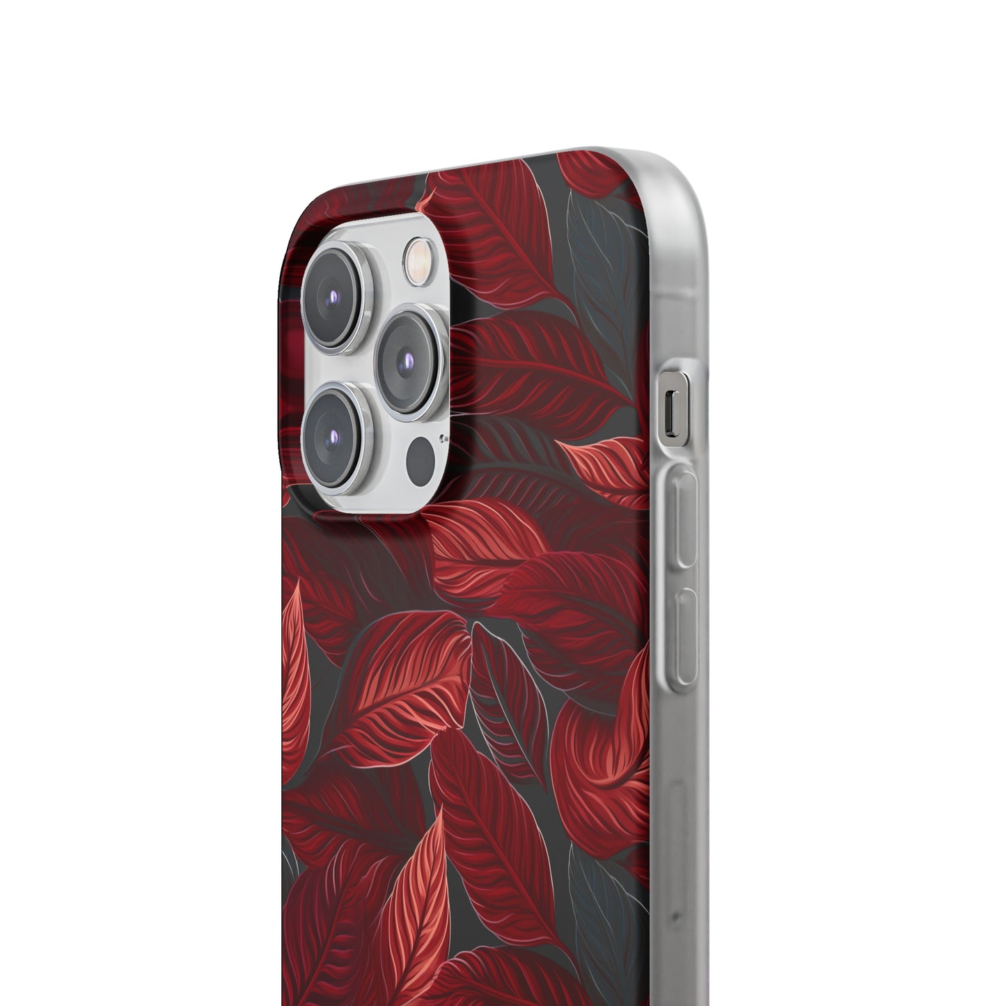 Scarlet Whispers: Lush Autumn Colours in Botanical Bliss - Flexible Phone Case