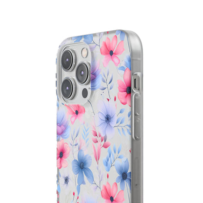 Floral Whispers - Soft Hues of Violets, Pinks, and Blues - Flexi Phone Case Phone Case Pattern Symphony   