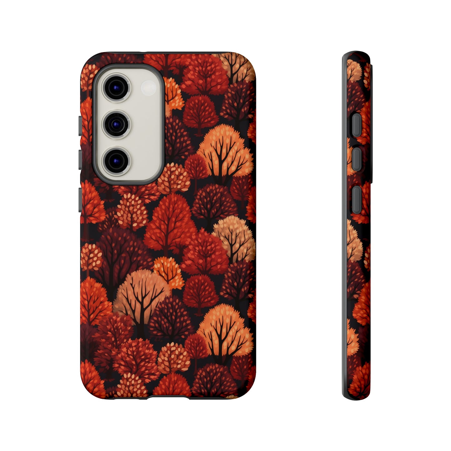 Crimson Forest: Autumn Trees in Vibrant Detail - Tough Phone Case